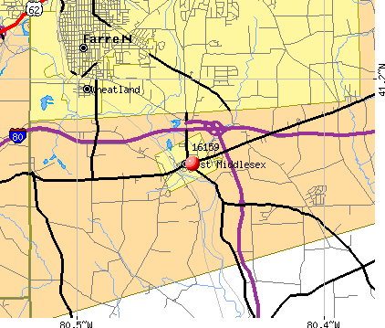 West Middlesex, PA (16159) map