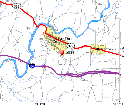 Clarion, PA (16214) map