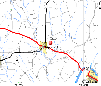 Shippenville, PA (16254) map