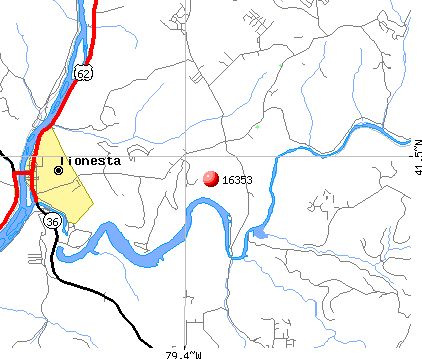 Tionesta, PA (16353) map