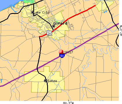 Girard, PA (16417) map
