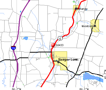 Saegertown, PA (16433) map