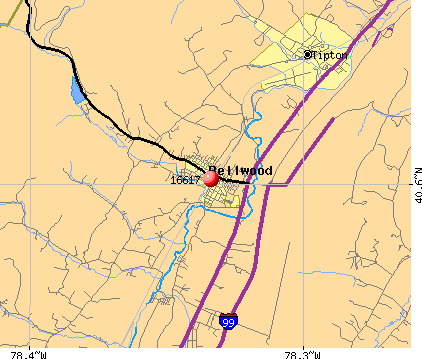 Bellwood, PA (16617) map