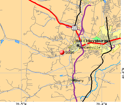 Duncansville, PA (16635) map