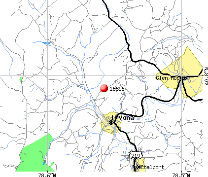 Irvona, PA (16656) map