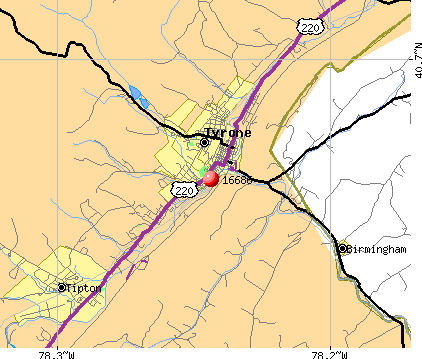 Tyrone, PA (16686) map