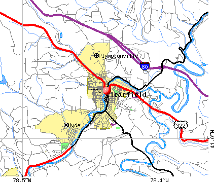 Clearfield, PA (16830) map