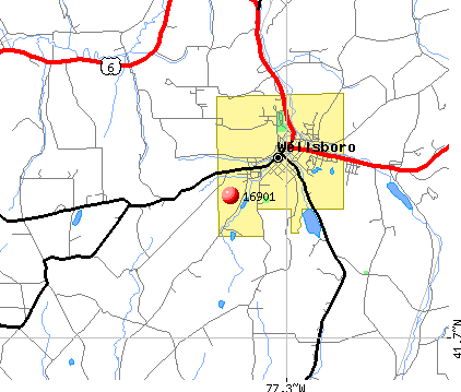 Wellsboro, PA (16901) map. Nearest zip codes: 16935, 16938, 16911, 16921, 