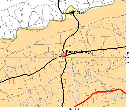 Berrysburg, PA (17005) map