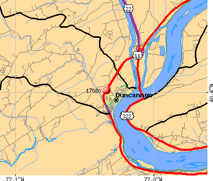 Duncannon, PA (17020) map