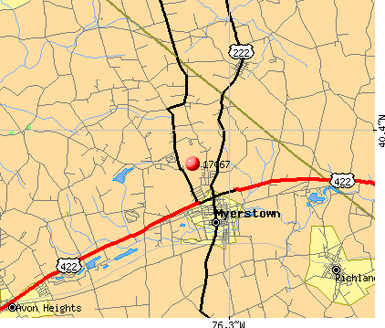Myerstown, PA (17067) map