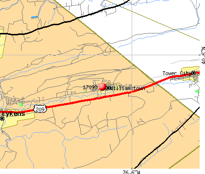 Williamstown, PA (17098) map
