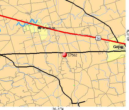 Paradise, PA (17562) map