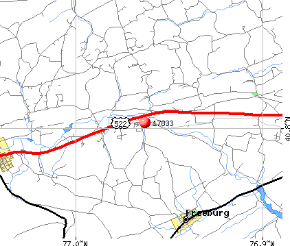 Kreamer, PA (17833) map