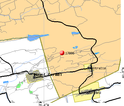 Wilburton Number One, PA (17888) map