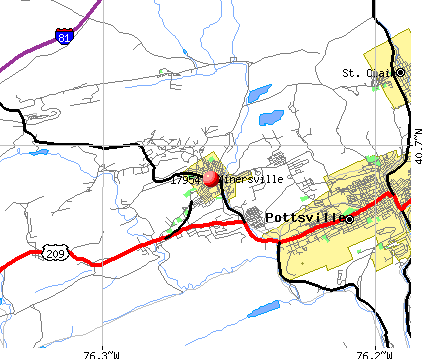 Minersville, PA (17954) map