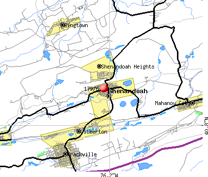 Shenandoah, PA (17976) map