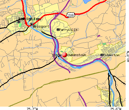 Bowmanstown, PA (18030) map