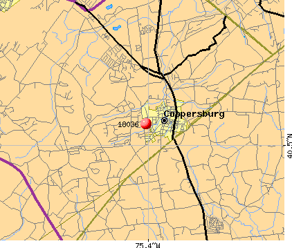 Coopersburg, PA (18036) map