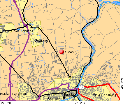 Easton, PA (18040) map