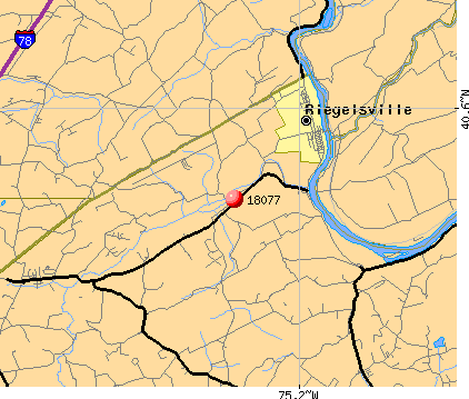 Riegelsville, PA (18077) map