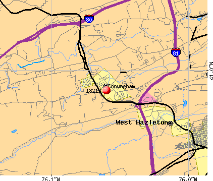 Conyngham, PA (18219) map