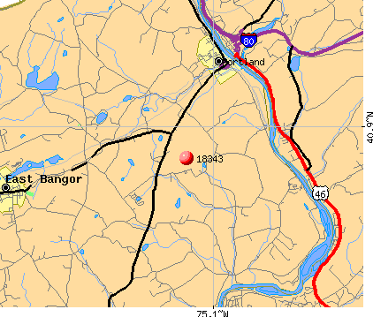 Portland, PA (18343) map