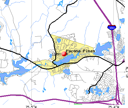 Pocono Pines, PA (18350) map