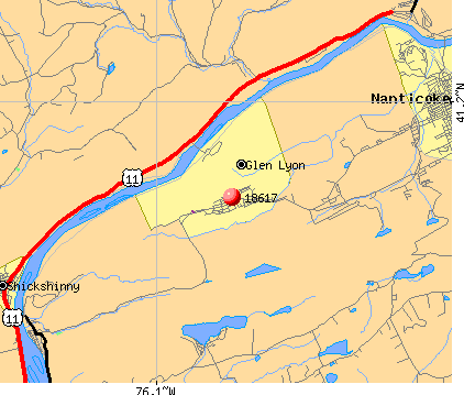 Glen Lyon, PA (18617) map