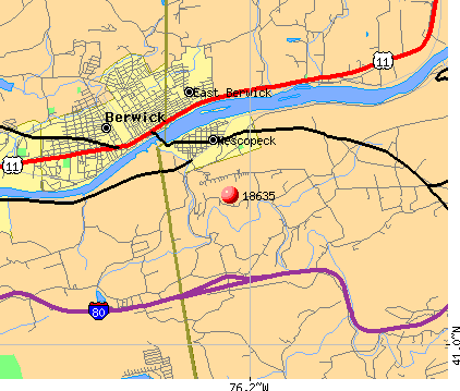 Nescopeck, PA (18635) map