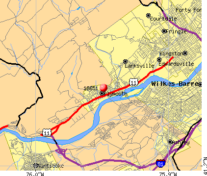 Plymouth, PA (18651) map