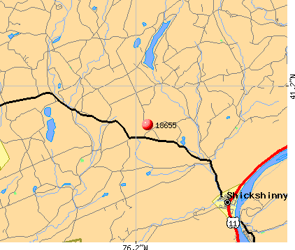 Shickshinny, PA (18655) map