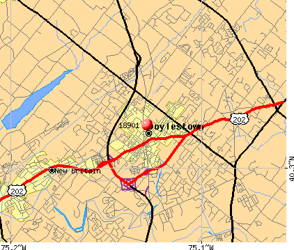 Doylestown, PA (18901) map