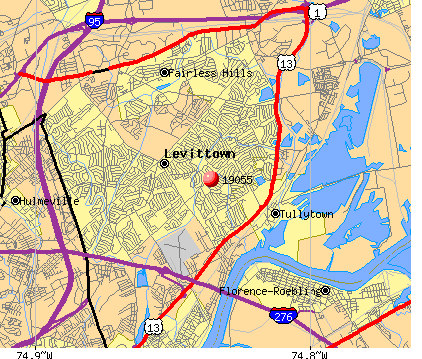 Levittown, PA (19055) map