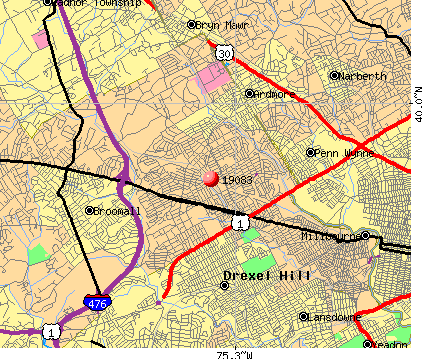 Penn Wynne, PA (19083) map