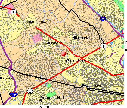 Penn Wynne, PA (19096) map