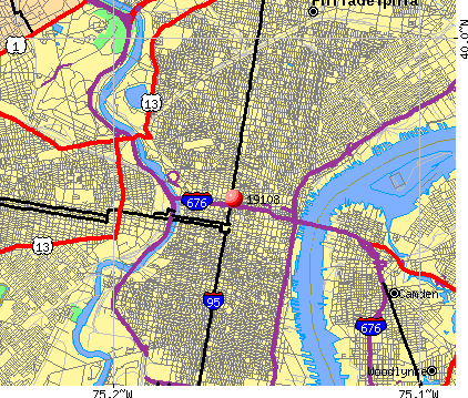 Philadelphia, PA (19108) map