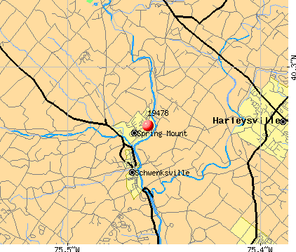 Spring Mount, PA (19478) map