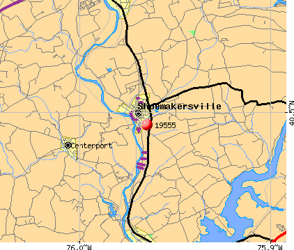Shoemakersville, PA (19555) map