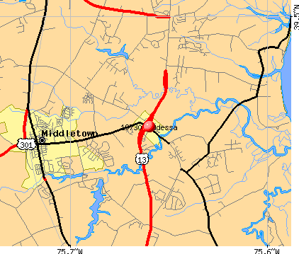 Odessa, DE (19730) map