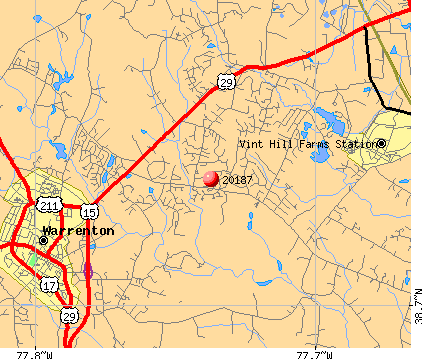 Warrenton, VA (20187) map