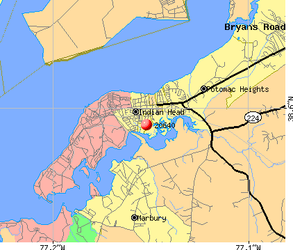 Indian Head, MD (20640) map