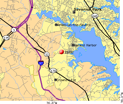 Crownsville, MD (21032) map