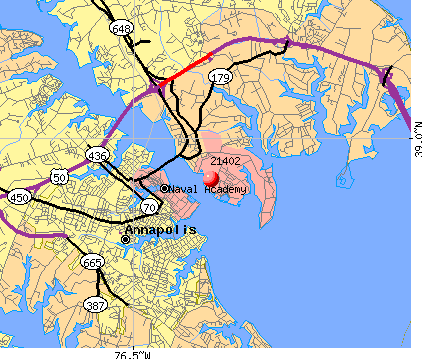 Naval Academy, MD (21402) map