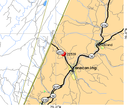 Lonaconing, MD (21539) map