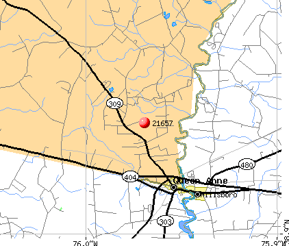Queen Anne, MD (21657) map