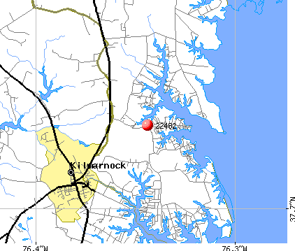 Kilmarnock, VA (22482) map