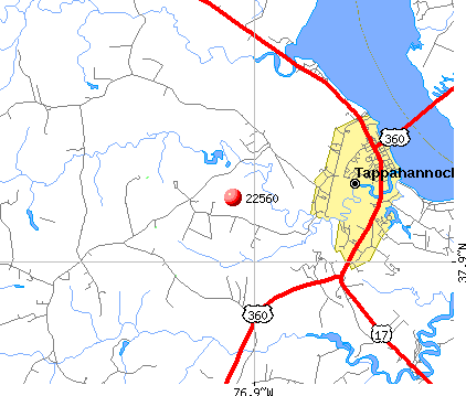 Tappahannock, VA (22560) map