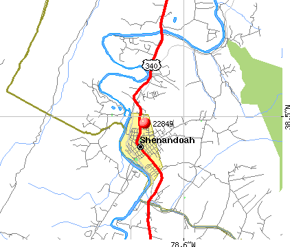 Shenandoah, VA (22849) map