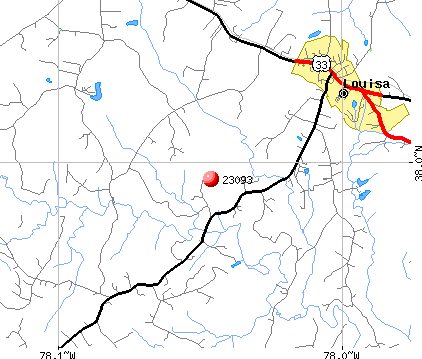 Louisa, VA (23093) map